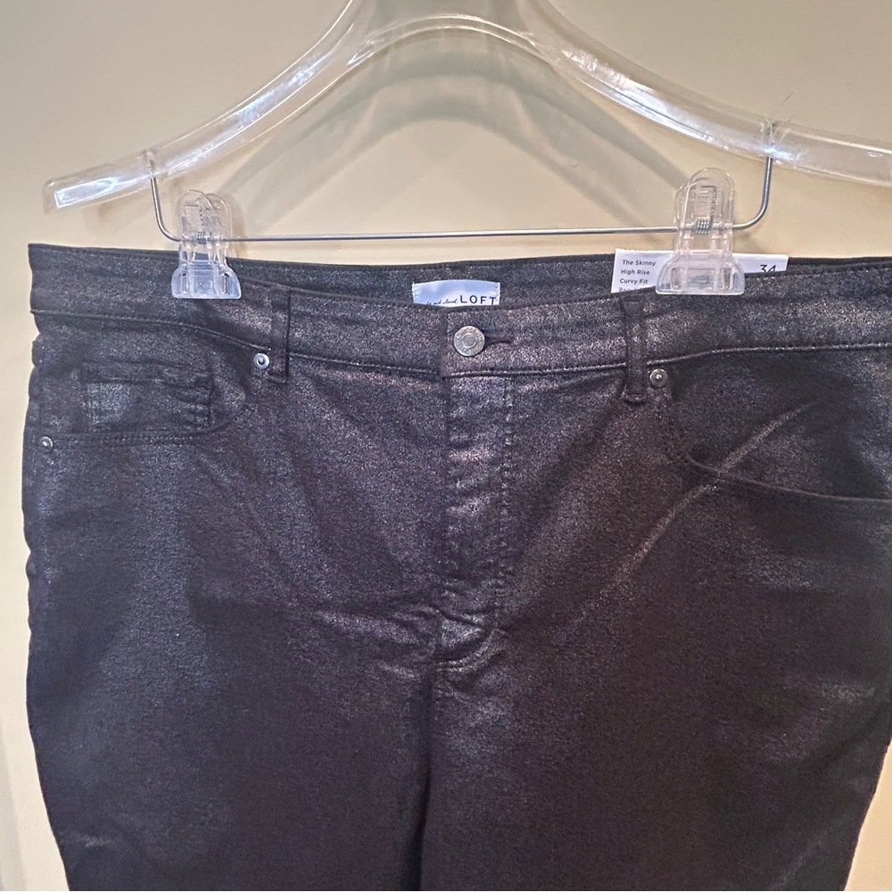 LOFT Shimmering Black Jeans - Picture 2 of 5